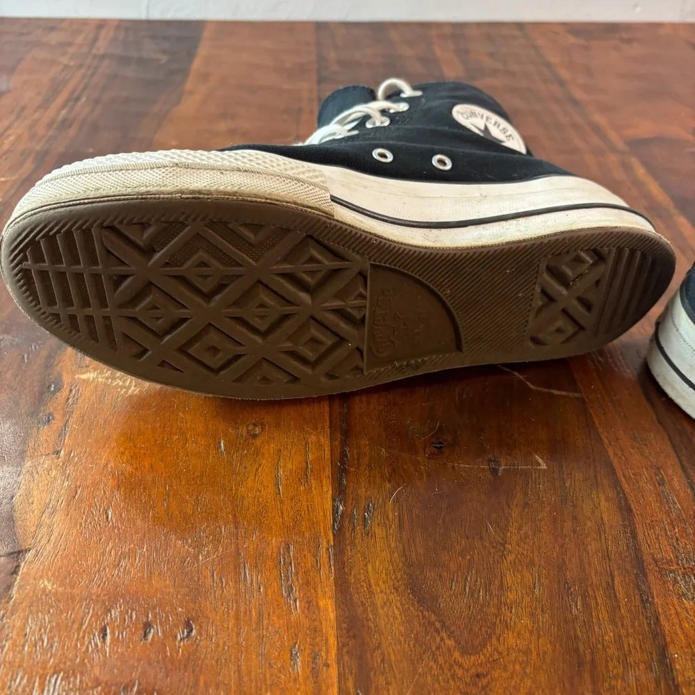 Converse Chuck Taylor All Star Platform High Top Black Canvas Sneakers Shoes